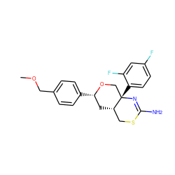 COCc1ccc([C@H]2C[C@H]3CSC(N)=N[C@@]3(c3ccc(F)cc3F)CO2)cc1 ZINC000221143033