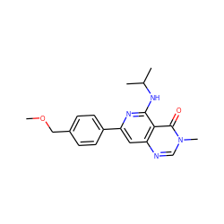 COCc1ccc(-c2cc3ncn(C)c(=O)c3c(NC(C)C)n2)cc1 ZINC000115624418