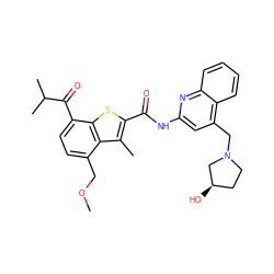 COCc1ccc(C(=O)C(C)C)c2sc(C(=O)Nc3cc(CN4CC[C@@H](O)C4)c4ccccc4n3)c(C)c12 ZINC001772623842