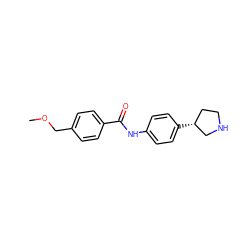 COCc1ccc(C(=O)Nc2ccc([C@@H]3CCNC3)cc2)cc1 ZINC000117724615