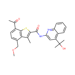 COCc1ccc(C(C)=O)c2sc(C(=O)Nc3cc(C(C)(C)O)c4ccccc4n3)c(C)c12 ZINC000218272407