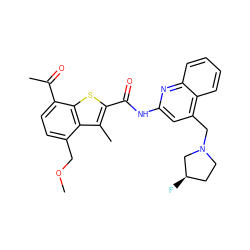 COCc1ccc(C(C)=O)c2sc(C(=O)Nc3cc(CN4CC[C@@H](F)C4)c4ccccc4n3)c(C)c12 ZINC001772635530