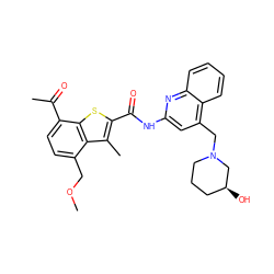 COCc1ccc(C(C)=O)c2sc(C(=O)Nc3cc(CN4CCC[C@H](O)C4)c4ccccc4n3)c(C)c12 ZINC001772629129