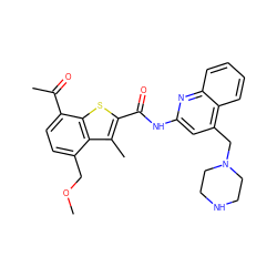 COCc1ccc(C(C)=O)c2sc(C(=O)Nc3cc(CN4CCNCC4)c4ccccc4n3)c(C)c12 ZINC001772600858