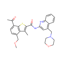 COCc1ccc(C(C)=O)c2sc(C(=O)Nc3cc(CN4CCOCC4)c4ccccc4n3)c(C)c12 ZINC001772627216