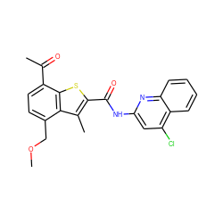 COCc1ccc(C(C)=O)c2sc(C(=O)Nc3cc(Cl)c4ccccc4n3)c(C)c12 ZINC001772652896