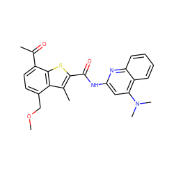 COCc1ccc(C(C)=O)c2sc(C(=O)Nc3cc(N(C)C)c4ccccc4n3)c(C)c12 ZINC001772581714