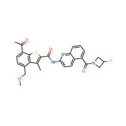 COCc1ccc(C(C)=O)c2sc(C(=O)Nc3ccc4c(C(=O)N5CC(F)C5)cccc4n3)c(C)c12 ZINC001772629844