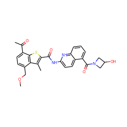 COCc1ccc(C(C)=O)c2sc(C(=O)Nc3ccc4c(C(=O)N5CC(O)C5)cccc4n3)c(C)c12 ZINC001772646626