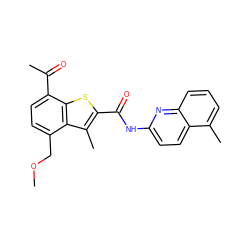 COCc1ccc(C(C)=O)c2sc(C(=O)Nc3ccc4c(C)cccc4n3)c(C)c12 ZINC001772617690