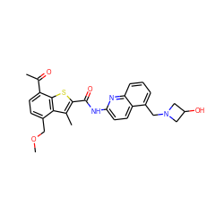 COCc1ccc(C(C)=O)c2sc(C(=O)Nc3ccc4c(CN5CC(O)C5)cccc4n3)c(C)c12 ZINC001772654726