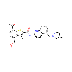 COCc1ccc(C(C)=O)c2sc(C(=O)Nc3ccc4c(CN5CC[C@@H](F)C5)cccc4n3)c(C)c12 ZINC001772651758