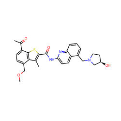 COCc1ccc(C(C)=O)c2sc(C(=O)Nc3ccc4c(CN5CC[C@@H](O)C5)cccc4n3)c(C)c12 ZINC001772603942