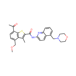 COCc1ccc(C(C)=O)c2sc(C(=O)Nc3ccc4c(CN5CCOCC5)cccc4n3)c(C)c12 ZINC001772600892