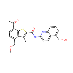 COCc1ccc(C(C)=O)c2sc(C(=O)Nc3ccc4c(CO)cccc4n3)c(C)c12 ZINC000218254083