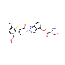 COCc1ccc(C(C)=O)c2sc(C(=O)Nc3ccc4c(COC(=O)[C@@H](N)CO)cccc4n3)c(C)c12 ZINC001772623128