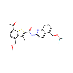 COCc1ccc(C(C)=O)c2sc(C(=O)Nc3ccc4c(COC(F)F)cccc4n3)c(C)c12 ZINC001772654323