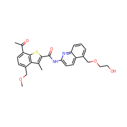 COCc1ccc(C(C)=O)c2sc(C(=O)Nc3ccc4c(COCCO)cccc4n3)c(C)c12 ZINC001772620522