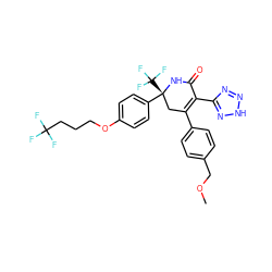 COCc1ccc(C2=C(c3nn[nH]n3)C(=O)N[C@](c3ccc(OCCCC(F)(F)F)cc3)(C(F)(F)F)C2)cc1 ZINC001772649560