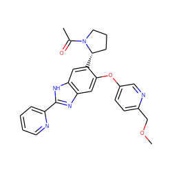 COCc1ccc(Oc2cc3nc(-c4ccccn4)[nH]c3cc2[C@H]2CCCN2C(C)=O)cn1 ZINC000137062049