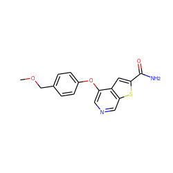 COCc1ccc(Oc2cncc3sc(C(N)=O)cc23)cc1 ZINC000013864444