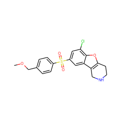 COCc1ccc(S(=O)(=O)c2cc(Cl)c3oc4c(c3c2)CNCC4)cc1 ZINC000147895839