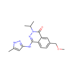 COCc1ccc2c(Nc3cc(C)[nH]n3)nn(C(C)C)c(=O)c2c1 ZINC000040845065