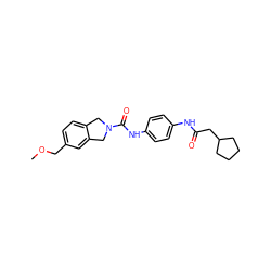 COCc1ccc2c(c1)CN(C(=O)Nc1ccc(NC(=O)CC3CCCC3)cc1)C2 ZINC000167256905