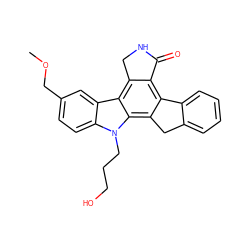 COCc1ccc2c(c1)c1c3c(c4c(c1n2CCCO)Cc1ccccc1-4)C(=O)NC3 ZINC000013530085