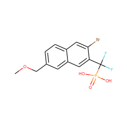 COCc1ccc2cc(Br)c(C(F)(F)P(=O)(O)O)cc2c1 ZINC000029047621