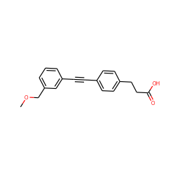 COCc1cccc(C#Cc2ccc(CCC(=O)O)cc2)c1 ZINC000095595570