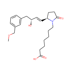 COCc1cccc(C[C@@H](O)/C=C/[C@H]2CCC(=O)N2CCCCCCC(=O)O)c1 ZINC000013488383