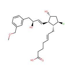 COCc1cccc(C[C@H](O)/C=C/[C@H]2[C@H](O)C[C@@H](Cl)[C@@H]2C/C=C/CCCC(=O)O)c1 ZINC000026160999