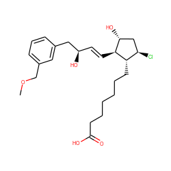 COCc1cccc(C[C@H](O)/C=C/[C@H]2[C@H](O)C[C@@H](Cl)[C@@H]2CCCCCCC(=O)O)c1 ZINC000013837094