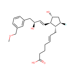 COCc1cccc(C[C@H](O)/C=C/[C@H]2[C@H](O)C[C@@H](F)[C@@H]2C/C=C/CCCC(=O)O)c1 ZINC000026160342