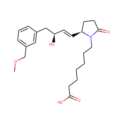 COCc1cccc(C[C@H](O)/C=C/[C@H]2CCC(=O)N2CCCCCCC(=O)O)c1 ZINC000013488384