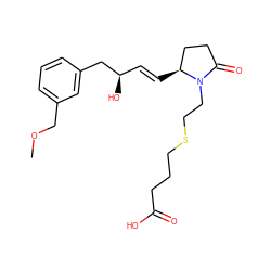 COCc1cccc(C[C@H](O)/C=C/[C@H]2CCC(=O)N2CCSCCCC(=O)O)c1 ZINC000073199322