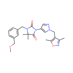 COCc1cccc(CN2C(=O)N(c3cnn(Cc4c(C)noc4C)c3)C(=O)C2(C)C)c1 ZINC000115732963