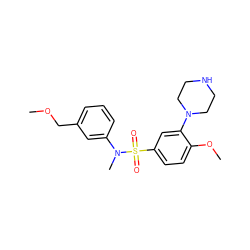 COCc1cccc(N(C)S(=O)(=O)c2ccc(OC)c(N3CCNCC3)c2)c1 ZINC000095578946