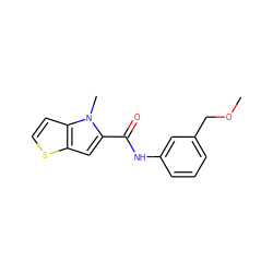 COCc1cccc(NC(=O)c2cc3sccc3n2C)c1 ZINC000040786272