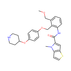 COCc1cccc(NC(=O)c2cc3sccc3n2C)c1COc1ccc(OC2CCNCC2)cc1 ZINC001772627297