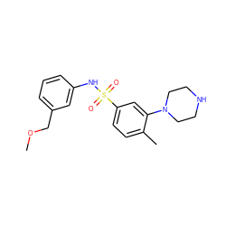 COCc1cccc(NS(=O)(=O)c2ccc(C)c(N3CCNCC3)c2)c1 ZINC000095579461