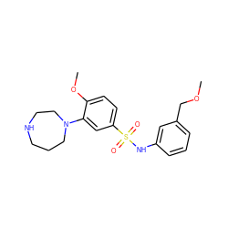 COCc1cccc(NS(=O)(=O)c2ccc(OC)c(N3CCCNCC3)c2)c1 ZINC000095575376