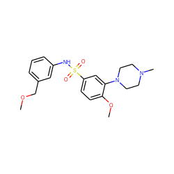 COCc1cccc(NS(=O)(=O)c2ccc(OC)c(N3CCN(C)CC3)c2)c1 ZINC000095573023