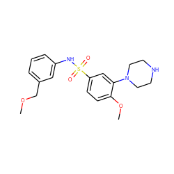 COCc1cccc(NS(=O)(=O)c2ccc(OC)c(N3CCNCC3)c2)c1 ZINC000095571900