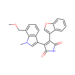 COCc1cccc2c(C3=C(c4coc5ccccc45)C(=O)NC3=O)cn(C)c12 ZINC000040950160