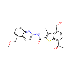 COCc1cccc2nc(NC(=O)c3sc4c(C(C)=O)ccc(CO)c4c3C)ccc12 ZINC001772638261