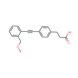 COCc1ccccc1C#Cc1ccc(CCC(=O)O)cc1 ZINC000095596325