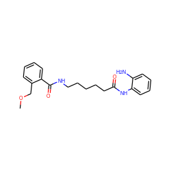 COCc1ccccc1C(=O)NCCCCCC(=O)Nc1ccccc1N ZINC000117587561