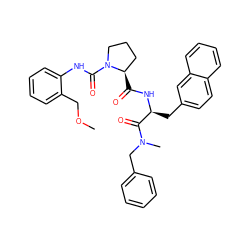 COCc1ccccc1NC(=O)N1CCC[C@H]1C(=O)N[C@@H](Cc1ccc2ccccc2c1)C(=O)N(C)Cc1ccccc1 ZINC000003954778